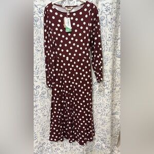 Boden Polka Dot Long Sleeve Dress